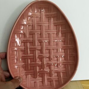 FIESTA Woven Design Pink Ceramic Plate